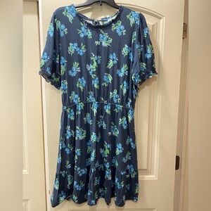 Loft Floral Knee Length Dress XL